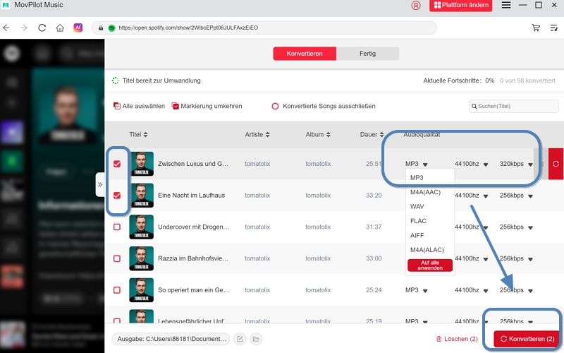 MovPilot Spotify Converter - schritt 4