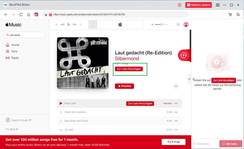 MovPilot Apple Music Converter - schritt 2