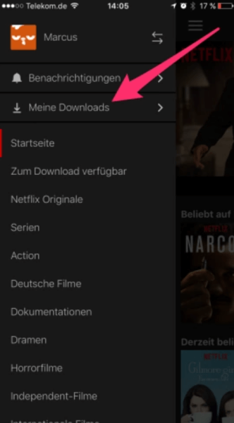 Meine Downloads auf Netflix unter Handy finden