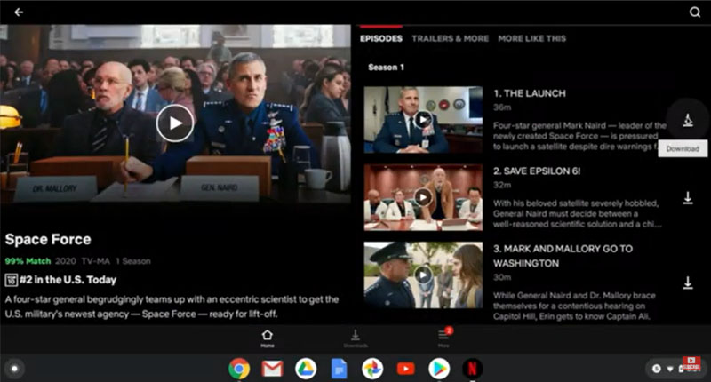 Netflix Video auf Chromebook downloaden