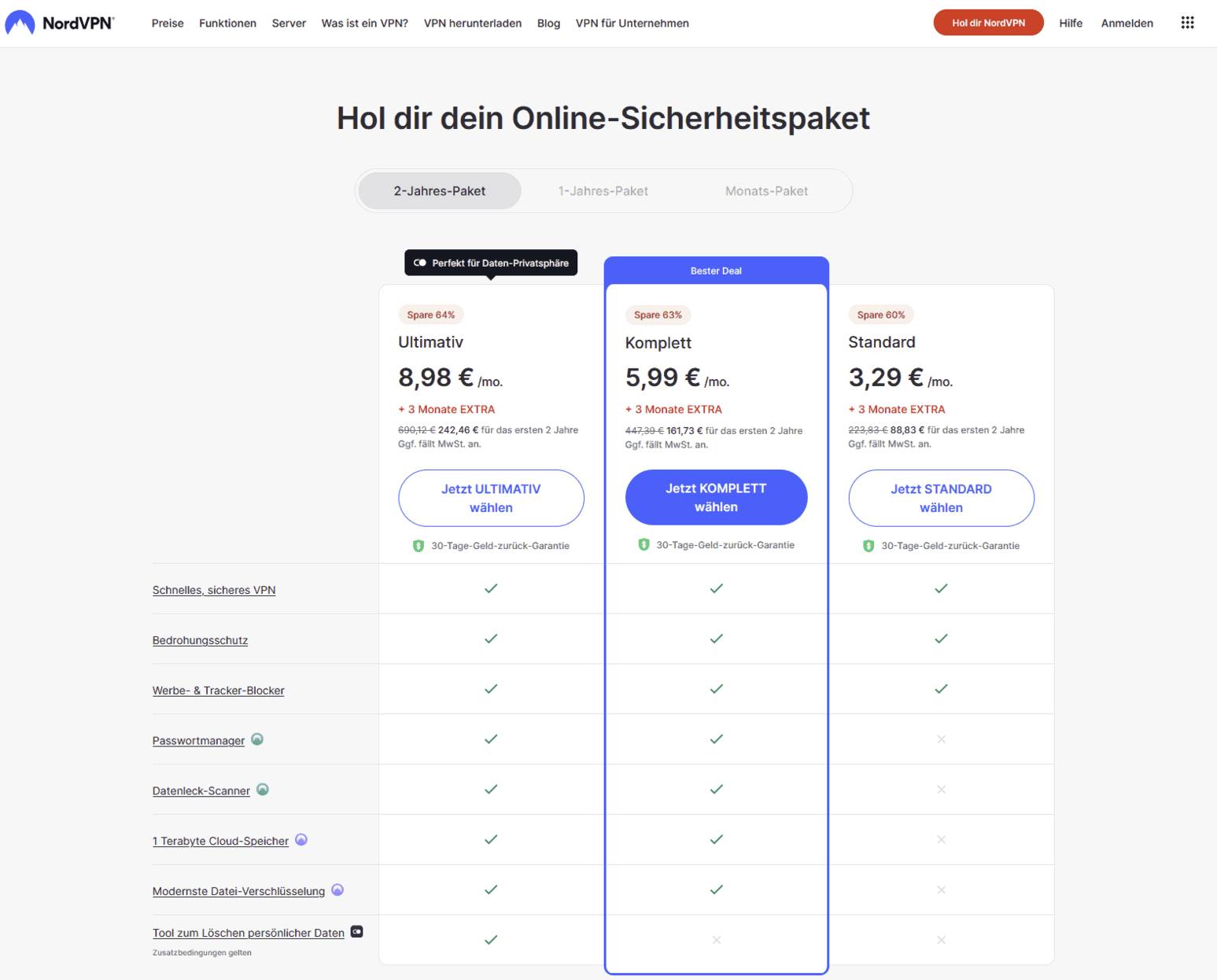 NordVPN-Website besuchen