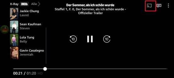 Video mit Prime Video App übertragen - schritt 1