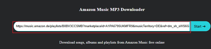 Online Amazon music converter zu MP3 - schritt 3