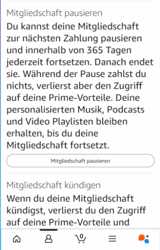Prime-Mitgliedschaft pausieren - schritt 2