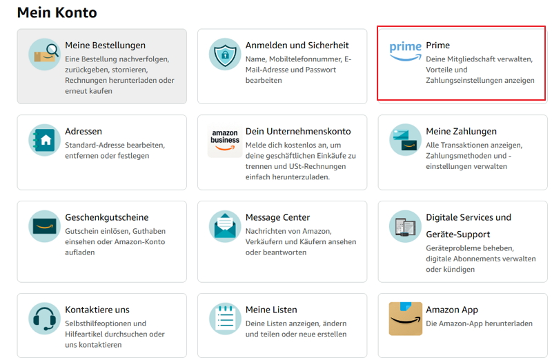 fristgerechten Kündigung von Amazon Prime - Schritt 3