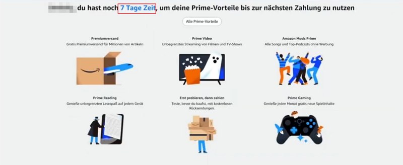 fristgerechten Kündigung von Amazon Prime - Schritt 6
