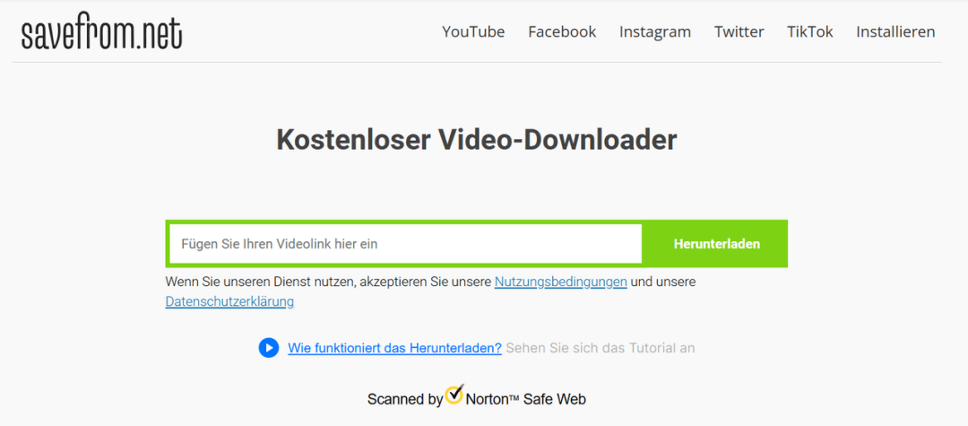 SaveFrom Kostenloser Video-Downloader