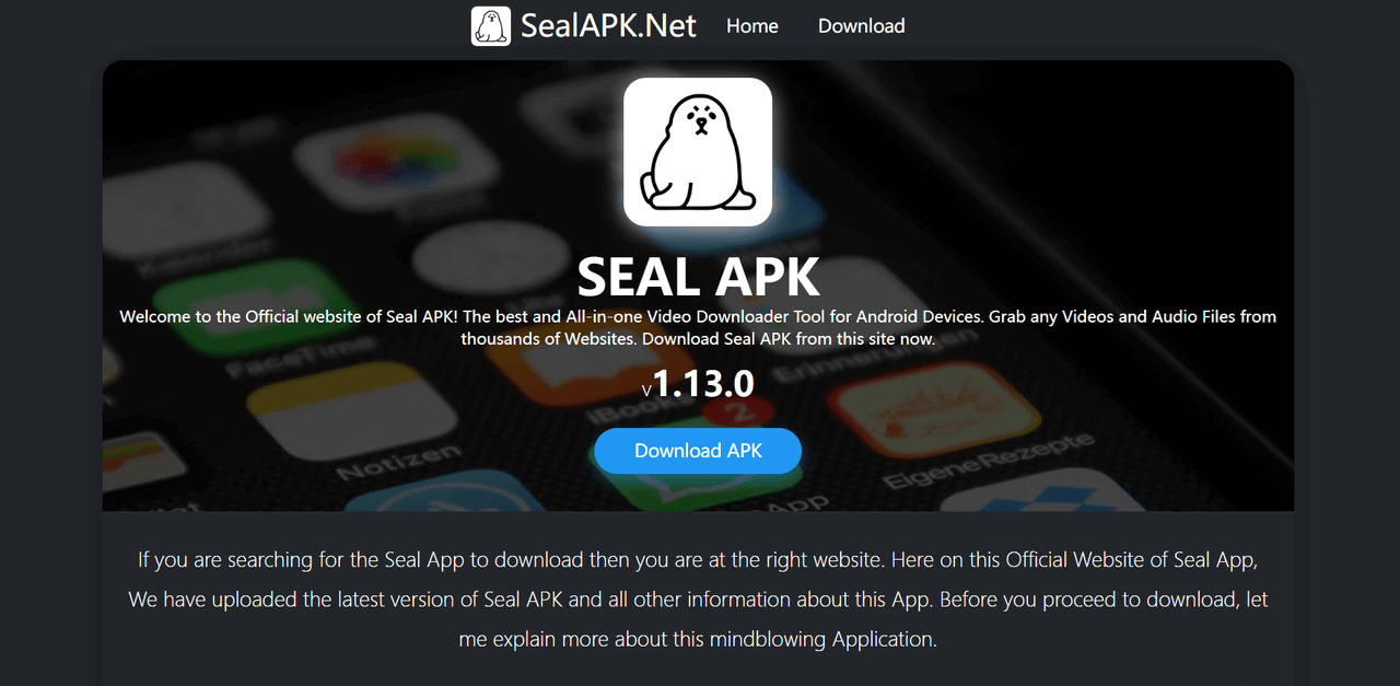 Seal Video Downloader App