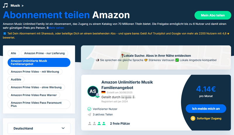 gemeinsam ein Family-Abo nutzen