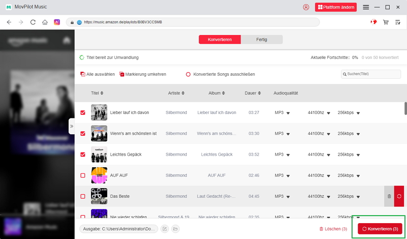 Songs von Amazon Music als MP3 mit MovPilot speichern - schritt 5