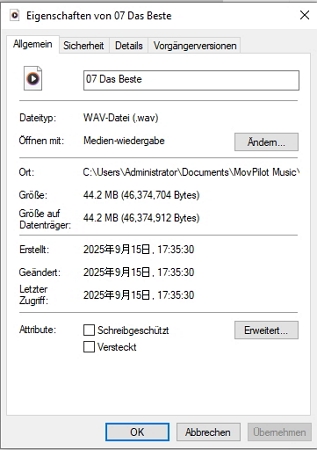 Dateien sind sehr groß