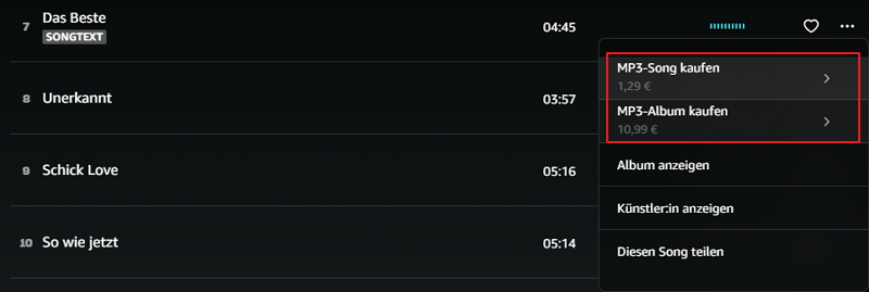 Musik direkt bei Amazon kaufen - schritt 4