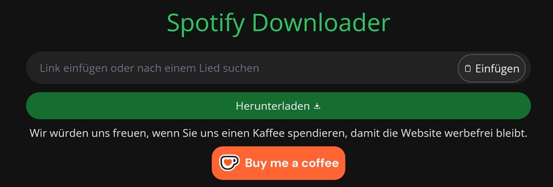 Spotify online downloader - schritt 1