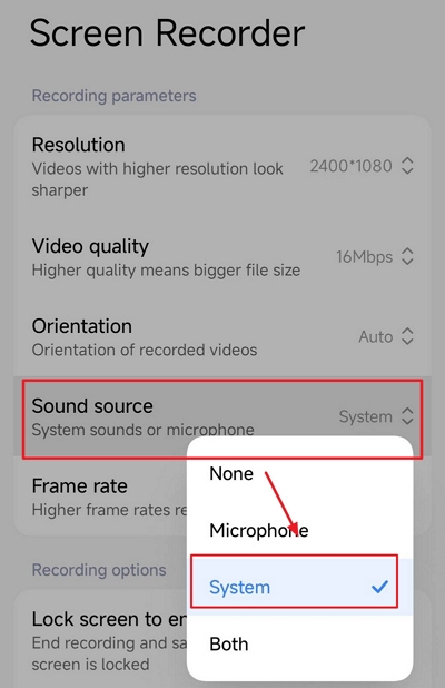Integrierte Audio-Rekorder Android