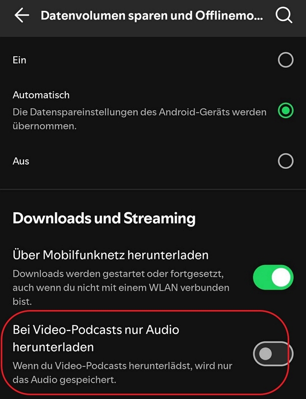 Spotify Podcasts auf Handy herunterladen - Tips