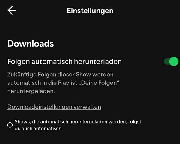 Automatische Downloads aktivieren