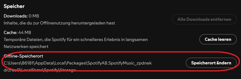 Speicherort für Downloads wählen