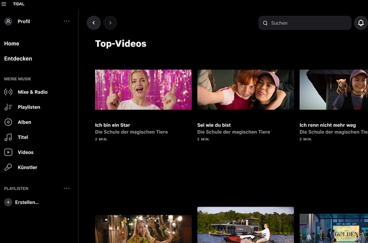 Video- und Konzertsektion