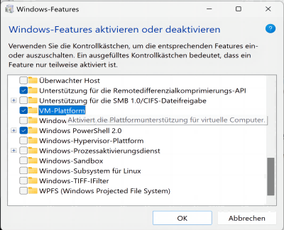 Vm-Plattform aktivieren auf Windows 11